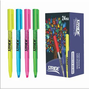 StrideBrite Stick Highlighters, Assorted Ink Colors, Chisel Tip, Assorted Barrel Colors, 24/Pack StrideBrite Stick Highlighters, Assorted Ink Colors, Chisel Tip, Assorted Barrel Colors, 24/Pack