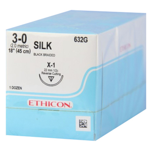 Reverse Cutting Perma-Hand Silk Non-Absorbable Sutures by Ethicon