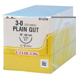 Reverse Cutting Plain Gut Absorbable Sutures by Ethicon