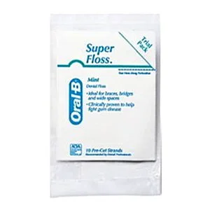 Oral-B Super Floss Mint Dental Floss For Braces Bridges - 50 Strips ( Packs  3 )
