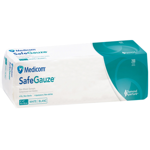 SafeGauze Premium Sponges with Diamond Aperture, Viscose / Polyester Blend