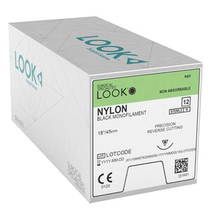 LOOK Precision Reverse Cutting Non-Absorbable Sutures, Nylon