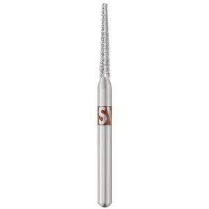 Piranha Diamond Single-Use Burs, FG, Round End Taper, # 850-012, 1.2 mm, Super Coarse, Black, 25/Pk, 850-012SC - Piranha Diamond Single-Use Burs, FG, Round End Taper, # 850-012, 1.2 mm, Super Coarse, Black, 25/Pk, 850-012SC - Image 1