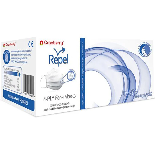 Repel 4-Ply Earloop Face Masks Lv3