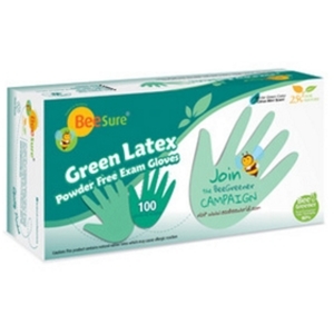 BeeSure® Green Latex Powder Free Exam Gloves