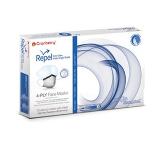 Repel 4-Ply Anti-Glare Wide-Angle Shield Face Masks