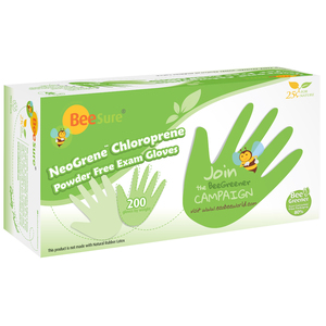 BeeSure NeoGrene Chloroprene Powder Free Exam Gloves