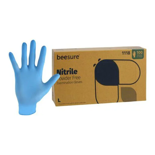 BeeSure Nitrile Powder Free Exam Gloves