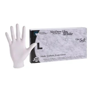 NitriDerm Ultra White Nitrile Exam Gloves - Main Image