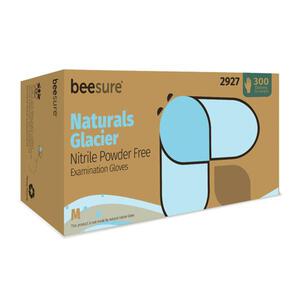BeeSure Naturals Glacier Nitrile Powder Free Exam Gloves