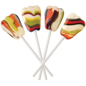 Berry Swirl Tooth Shaped Rainbow Lollipops