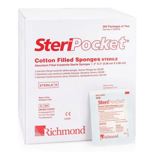 SteriPocket Cotton Filled Sponges