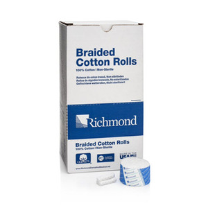 Richmond Dental Braided Cotton Rolls Non-Sterile, Small, 1 1/2