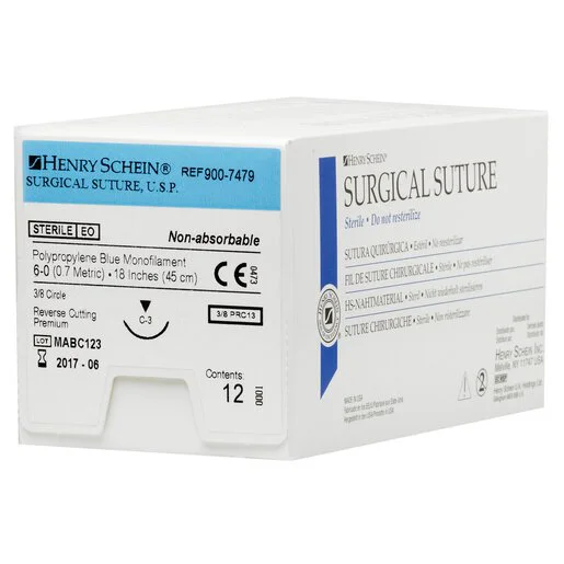Polypropylene Blue Monofilament Non-Absorbable Surgical Sutures
