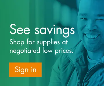 See savings - Shop for supplies at negotiated low prices
